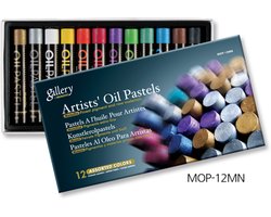 Set of Mungyo oil pastels 12 pcs - Metallic shades