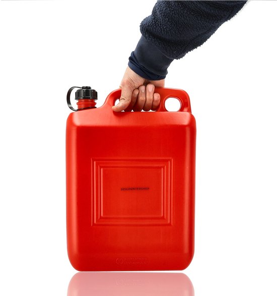 Jerrycan 10 Liter Rood – Set van 4 – UN-gekeurde Brandstof Jerrycans Voor Benzine en Diesel – Inclusief Lange Schenktuit en Vulslang – Lekvrije Kunststof Benzinetanks – Voor Auto, Boot, Werkplaats en Camping