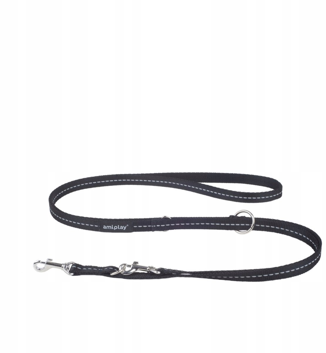 Amiplay Reflective 6-in-1 Hondensnoer S Zwart 200cm - Veilig & Verstelbaar