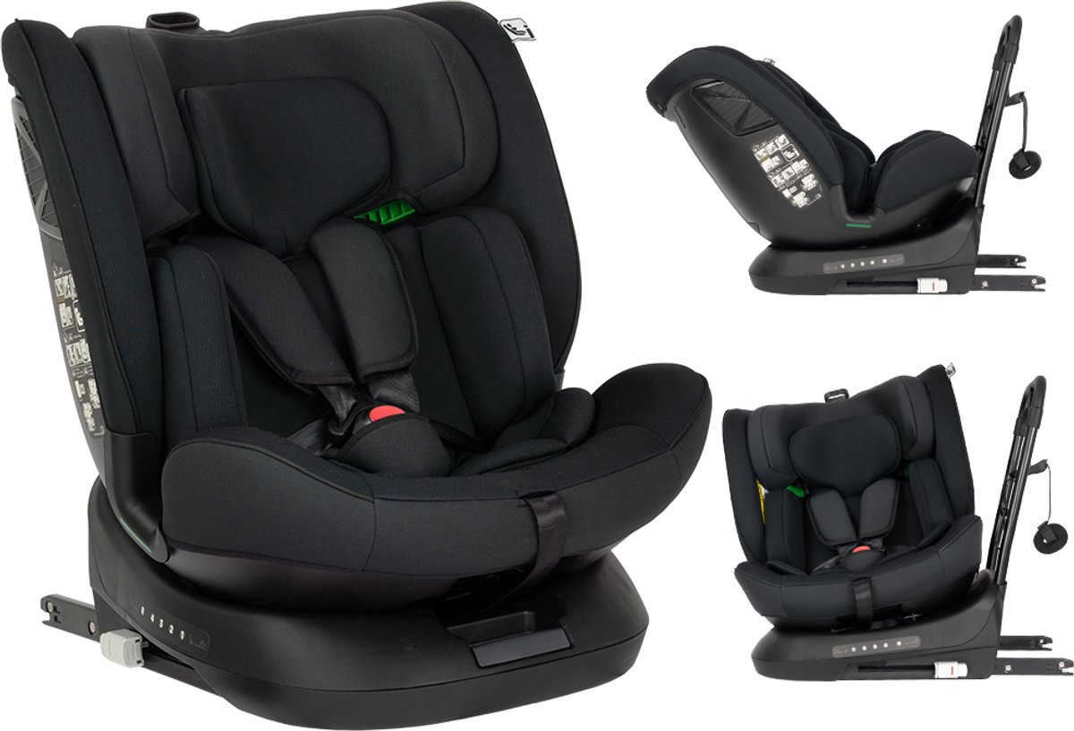 Novi Nathan V2 Premium Autostoel - I-Size - Zwart - 360 graden draaibaar - 0-150 cm