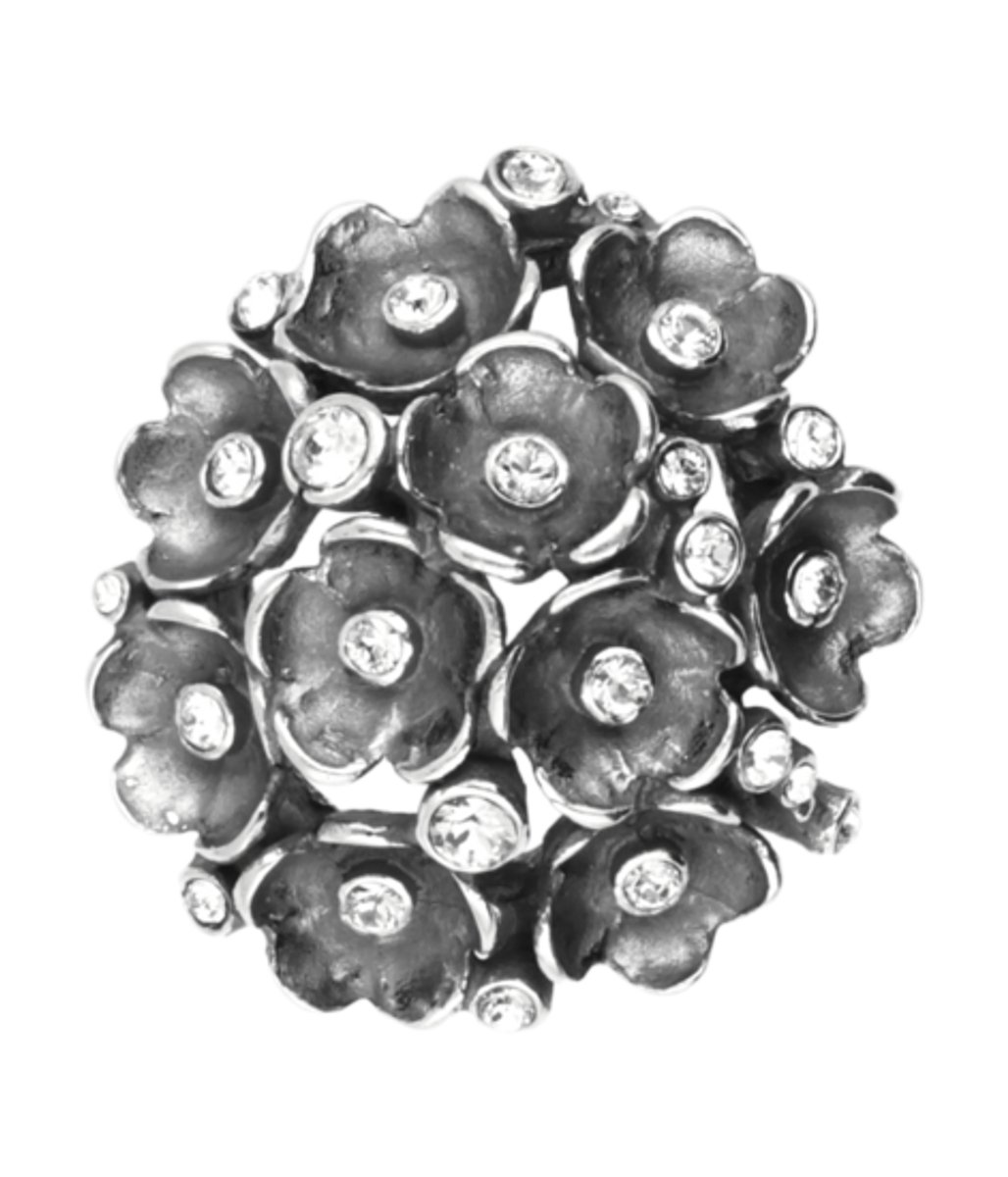 Zilveren Boterbloemen bol met swarovski kristallen Art Nouveau Jugendstil hanger