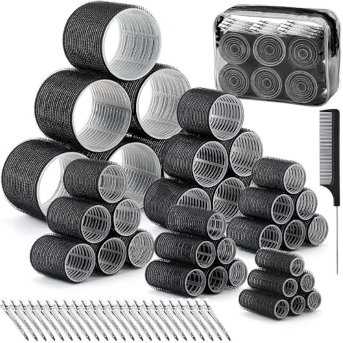 Haarrollers Set met 62 Stuks - 6 Maten voor Perfecte Krullen