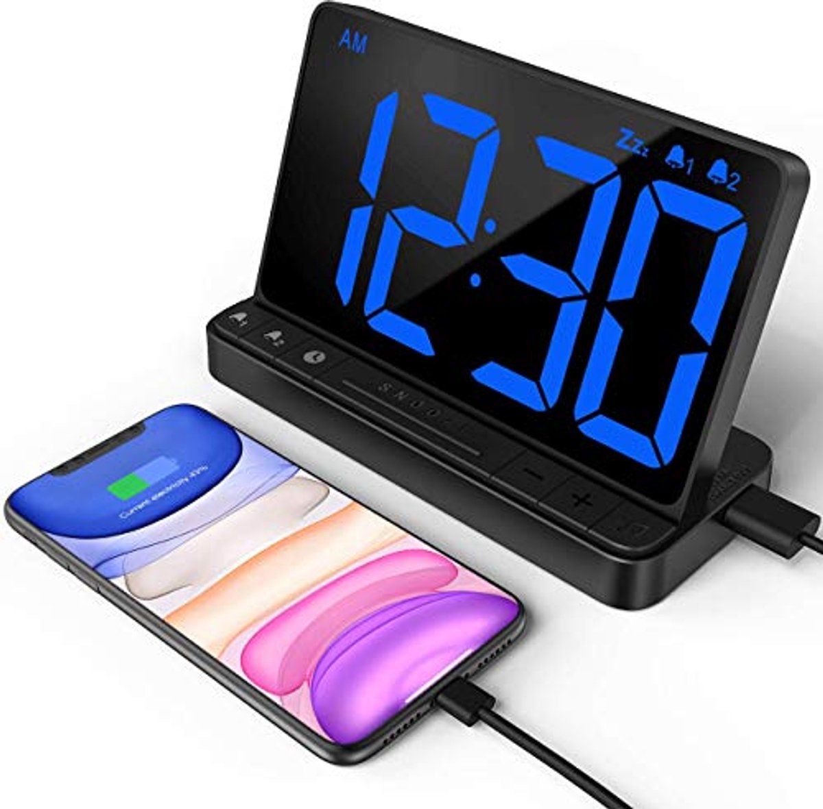 Digitale Alarmklok met Groot 6.5" Display en USB Oplaadpoort