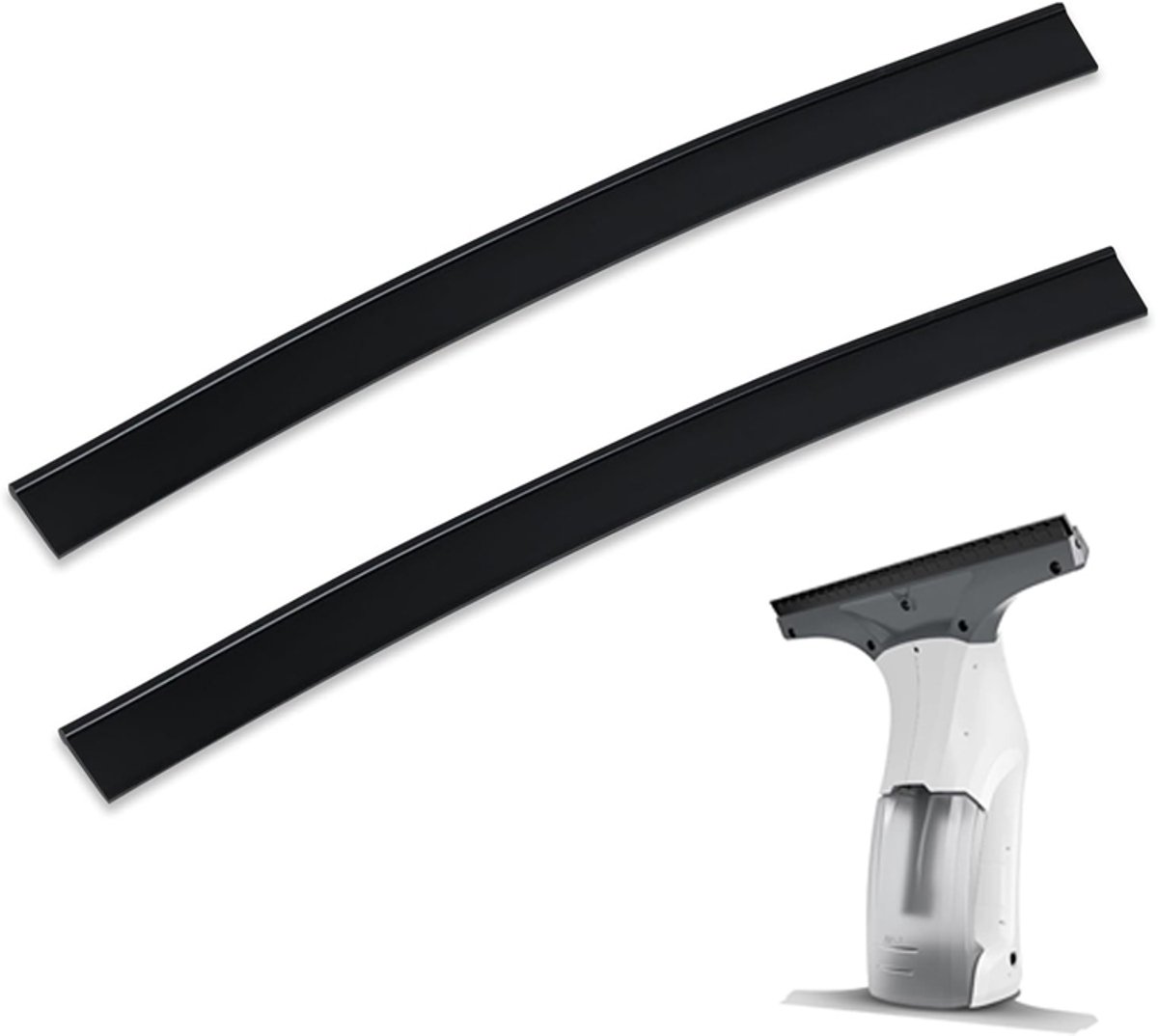 2 Stuks Vervangstrip Rubber 280 mm Geschikt voor Kärcher accu raamzuiger WV1 WV2 WV5 - Streepvrije reiniging - Voor alle gladde oppervlakken - Dubbelzijdige trekker - Rubber