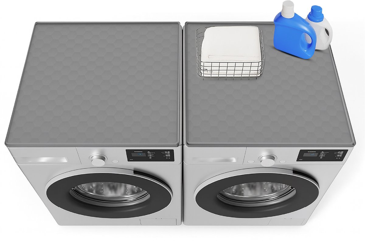 KOJY Anti-slip Wasmachine dempers Topmat – Wasmachine Verhoger - Trillingsdempend & Kraswerend – Grijs – Voor Wasmachine en Droger