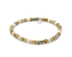 Karma Armband Spiral Clear As Day Elastic Gold Crystal