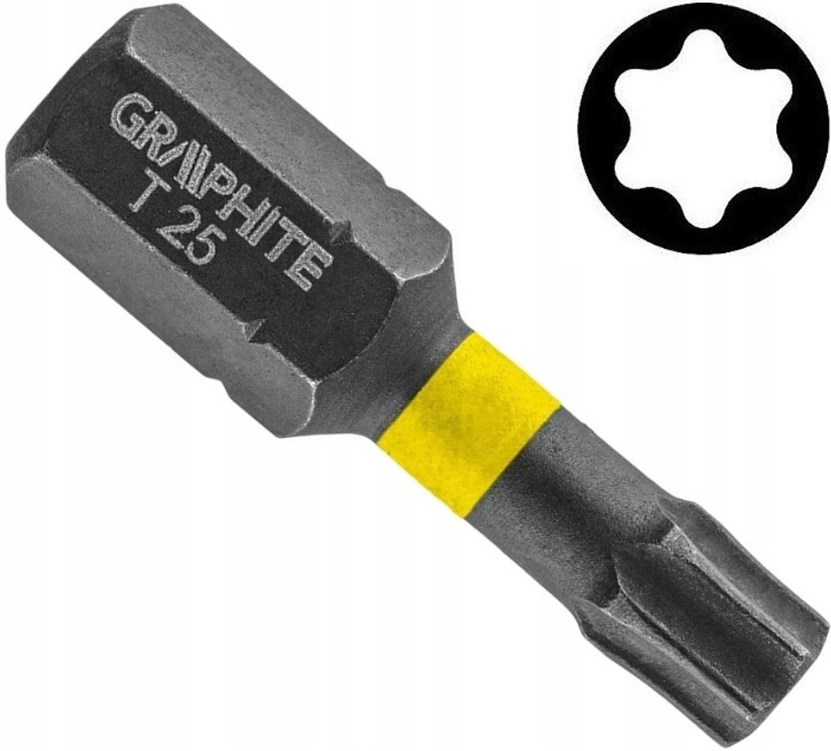 GRAPHITE Torx T25 Slagbit 25mm - 1/4" - Staal S2