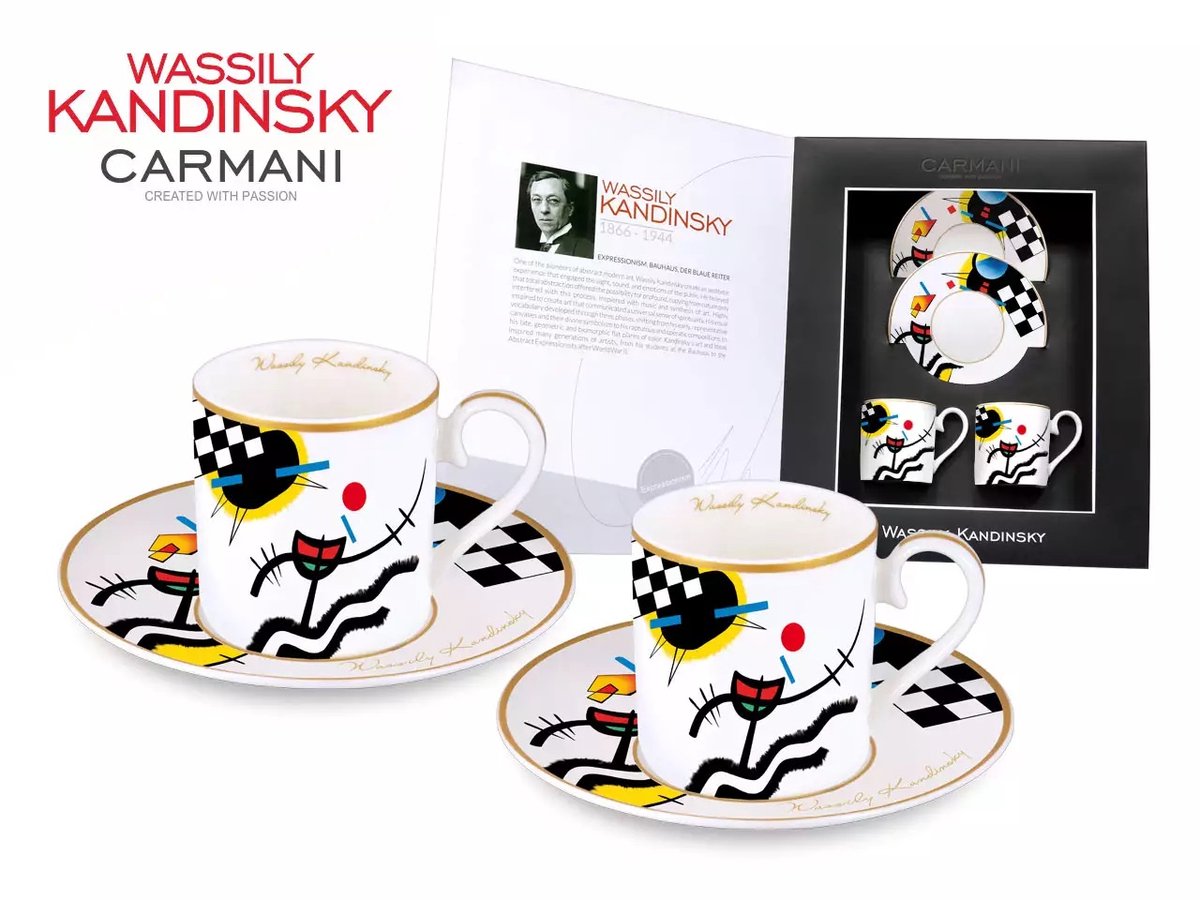 Kandinsky Espresso Kopjes Set (2 stuks, 120ml) - Porselein