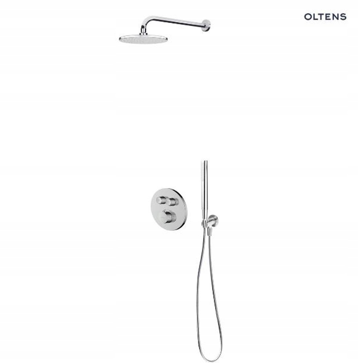 Oltens Onega thermostaatkraanset inbouw met regendouche 22cm chroom
