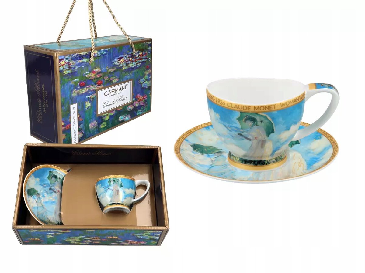 Carmani Espresso Kopje 'Vrouw met Paraplu' - Monet Kunst