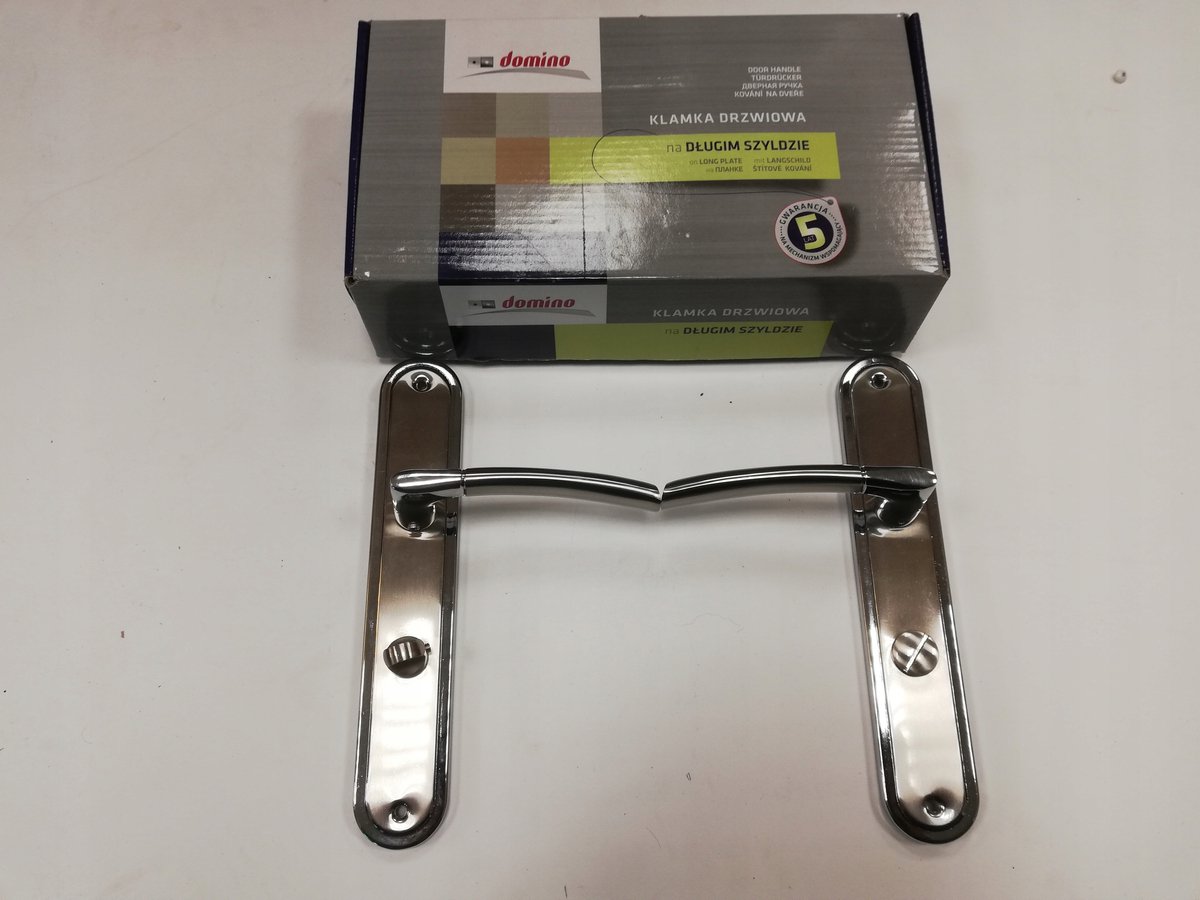 Domino Binnendeur Klink met WC-schild, Chroom-Nikkel