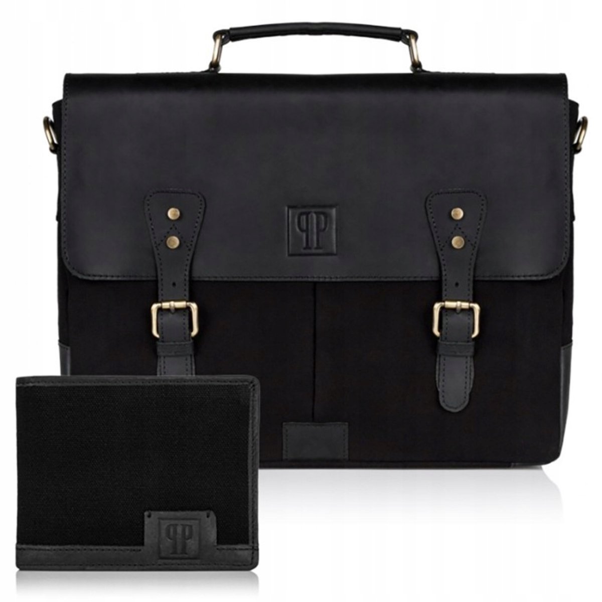 Leren Herentas A4 + Portemonneeset - Vintage Cadeau