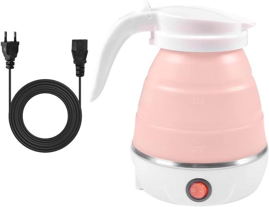 Opvouwbare waterfles 600 ml siliconen draagbare reisfles camping roze