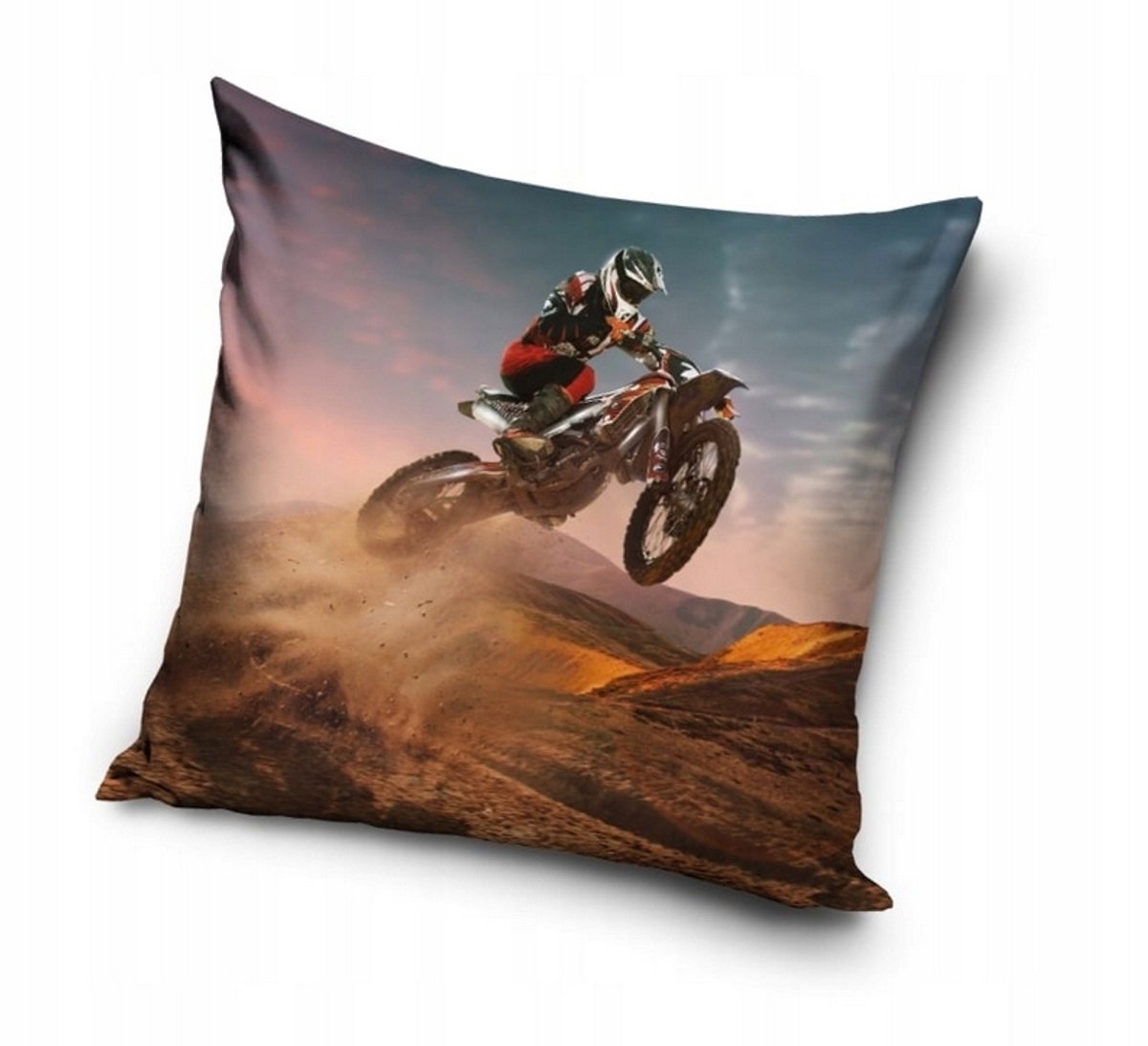 Motocross Kussenhoes 40x40 cm - Zacht Welwets, Perfect voor Kinderen