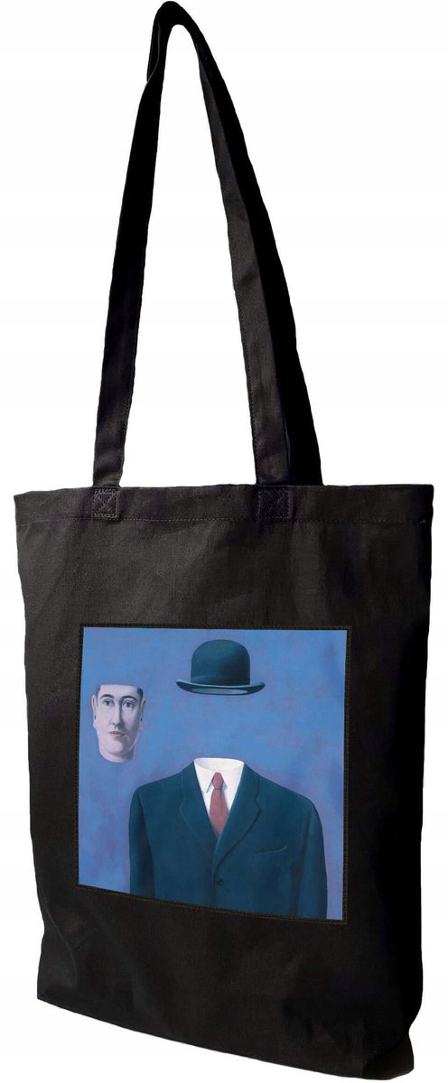 Shopper Tas met Magritte 'De Pelgrim' Print - Canvas