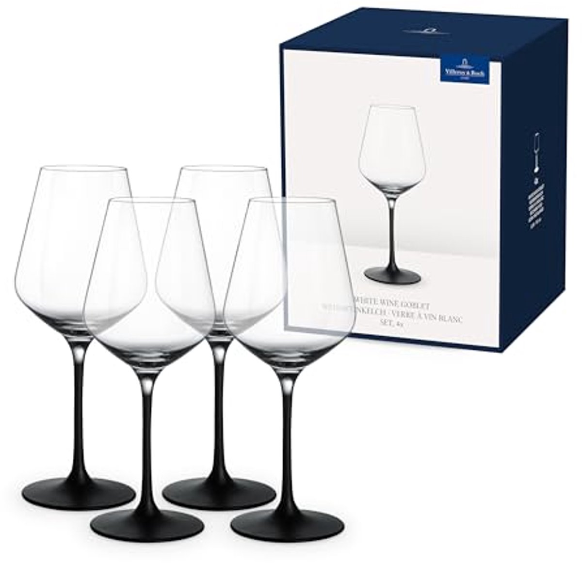 Witte Wijnglazen Set van 4 - 380 ml Elegant en Stoer