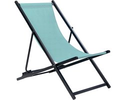 LOCRI II - Ligstoel - Turquoise/Zwart - Synthetisch materiaal