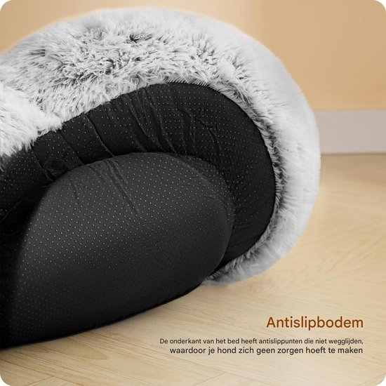 Lichtgrijs hondenbed 70x45x30 cm stof