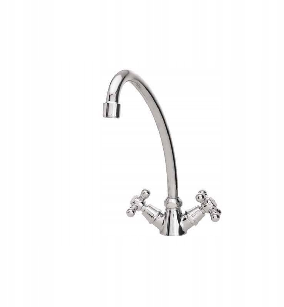 Retro Keukenkraan Diamant Zilver - Standaard M/Draaibare Uitloop