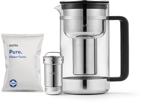 Glazen en RVS Waterfilterkan 1.7L met Pure Filter | bol
