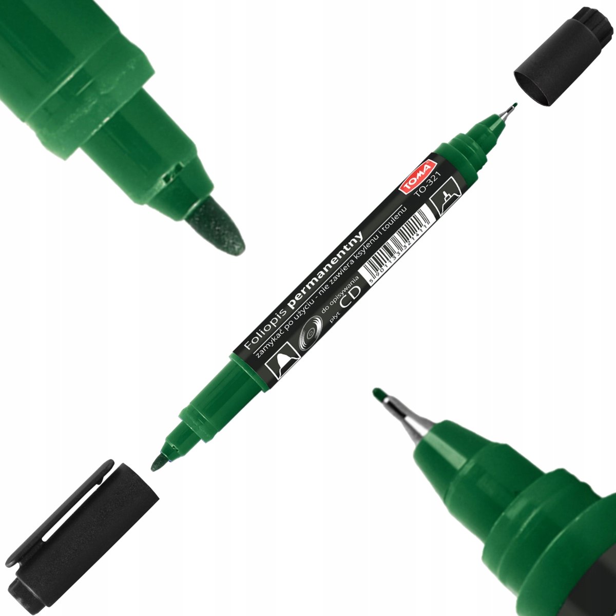 Toma Permanente Dubbelzijdige CD Marker - Groen