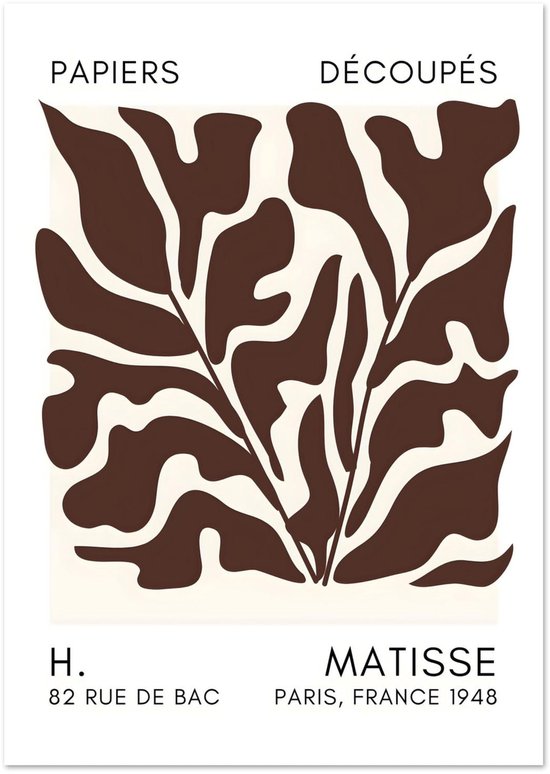 Matisse – Formes des fonds marins affiche marron A4 21x29,7 cm