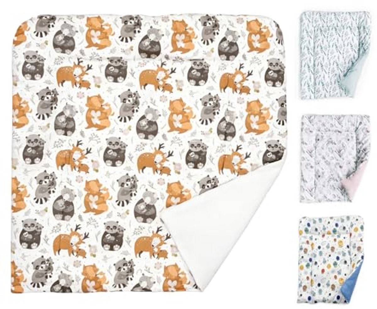 Image of Aankleedkussen 75x75 cm Dubbelzijdig Katoen voor Baby's met Schattige Dieren