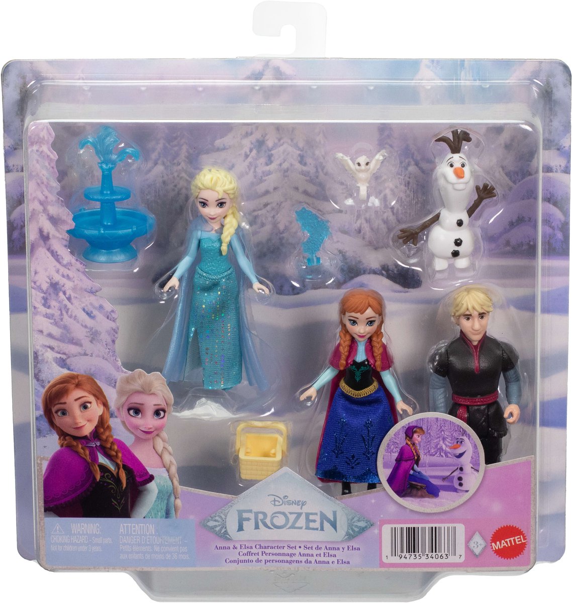 Disney Frozen Anna en Elsa Personageset - met 4 kleine poppen en 4 accessoires — cadeau in Spellen & Speelgoed - foto 6