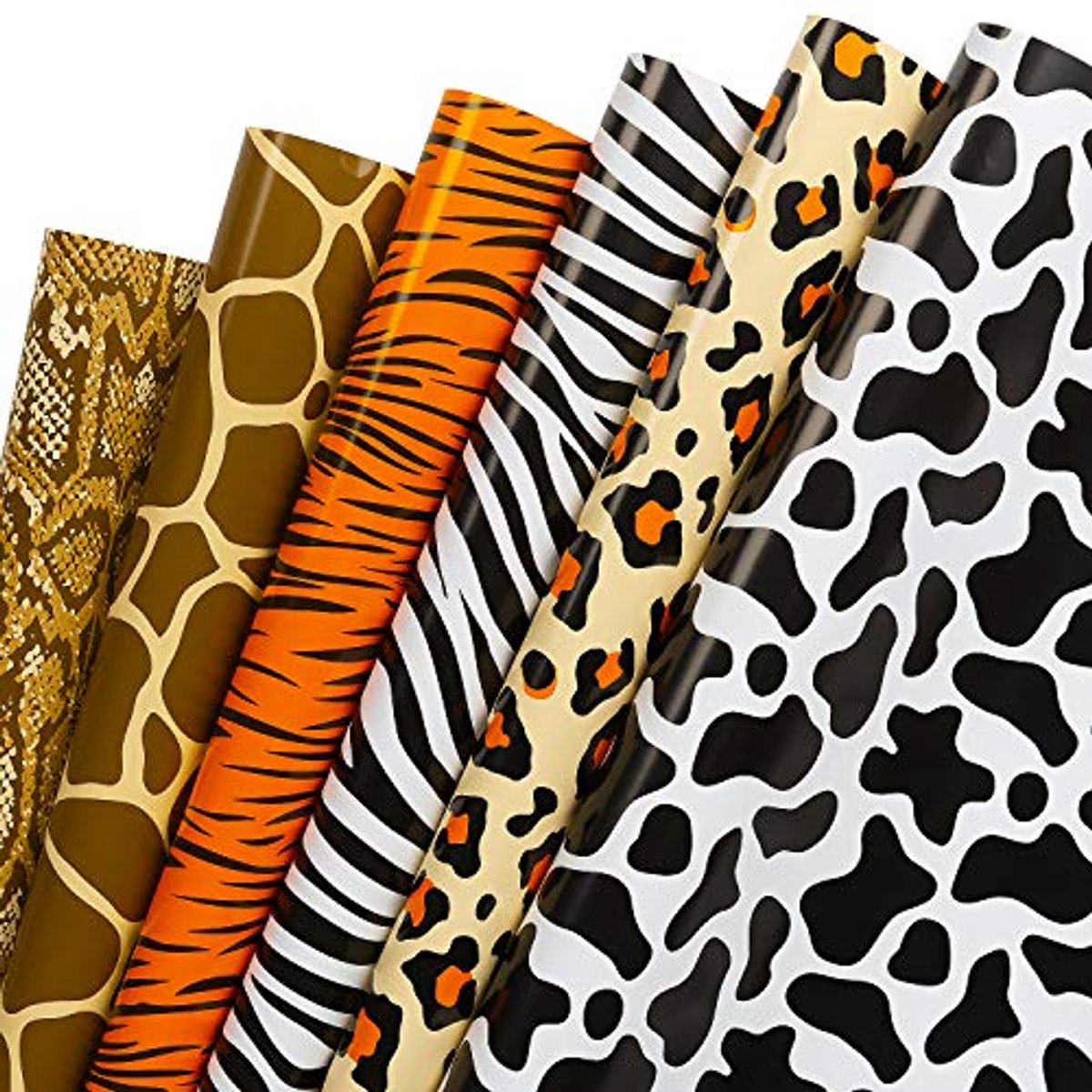 RUSPEPA Inpakpapier vellen - Dierenspelden voor verjaardag, vakantie, feest, babyshower - 1 rol bevat 6 vellen - 44,5 x 76 cm per vel