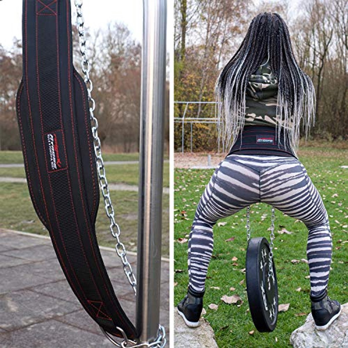 Fitness Dip Riem met Ketting - Gewichtenriem voor Krachttraining en Bodybuilding, Voor Dames en Heren