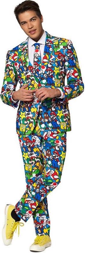 Salie wenselijk Cilia Heren kostuum Nintendo Super Mario - Opposuits pak - Verkleedkleding/ Carnavalskleding 46 | bol.com