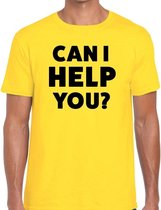 Can i help you beurs/evenementen t-shirt geel heren - verkoop/horeca shirt L