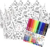 5x Knutsel papieren kroontjes/kronen om in te kleuren incl stiften - Hobbymateriaal/knutselmateriaal hoedjes inkleuren