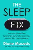Boek 'The Sleep Fix' met een wekker die 'FIX' aangeeft. Ondertitel: Praktische, bewezen en verrassende oplossingen voor slapeloosheid, snurken, ploegendienst en meer.