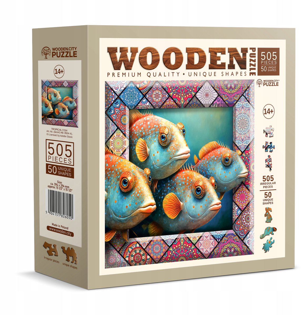 WoodenCity Tropical Vis Houten Puzzel 505 Stukjes