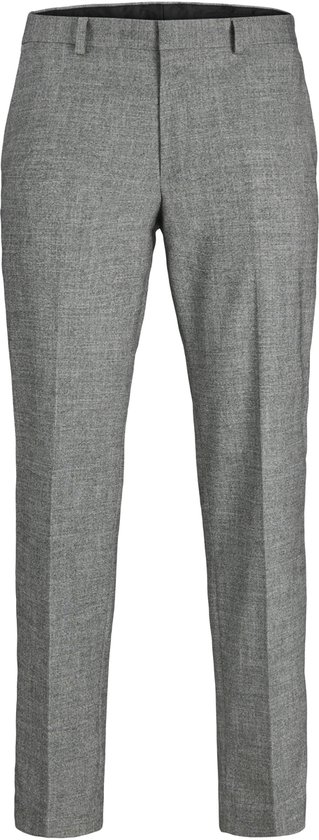 Grijze pantalon voor heren met riemlussen en een getailleerde pasvorm.
