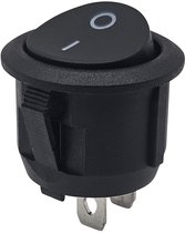 ProRide Wipschakelaar ON/OFF KCD2-202 - 2-pins - Rond ⌀20mm - 250V/6A - Zwart