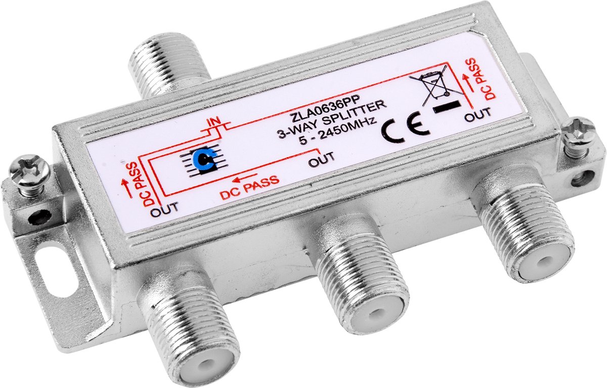 Cabletech Satelliet Splitter - 3-weg Splitter - 5-2450MHz