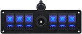 ProRide Schakelpaneel 12V voor Auto/Boot - Sigarettenaansteker Stopcontact - 12/24V - 10A - 6 schakelaars