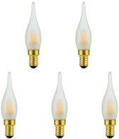 Lampe LED SPL E14 1,8W Dimmable - CRI 93 - Verre Dépoli - Wit Extra Chaud - 2000K - Bougie à Filament LED Flamme C23 - Remplace 10W - 5 Pièces