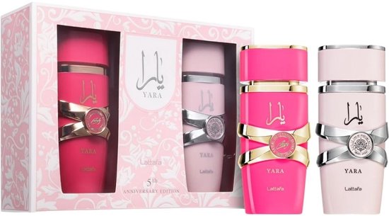 Lattafa Yara 5th Anniversary Edition Giftset - Yara Candy 100 ml eau de parfum spray + Yara 100 ml eau de parfum spray - Cadeauset voor dames