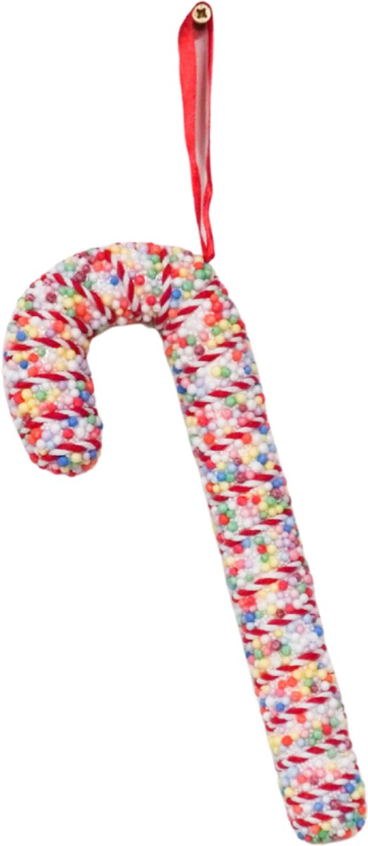 Housevitamin - Kerstversiering - Zuurstok - Wit/ Discobal Dip - Foam - 21 cm