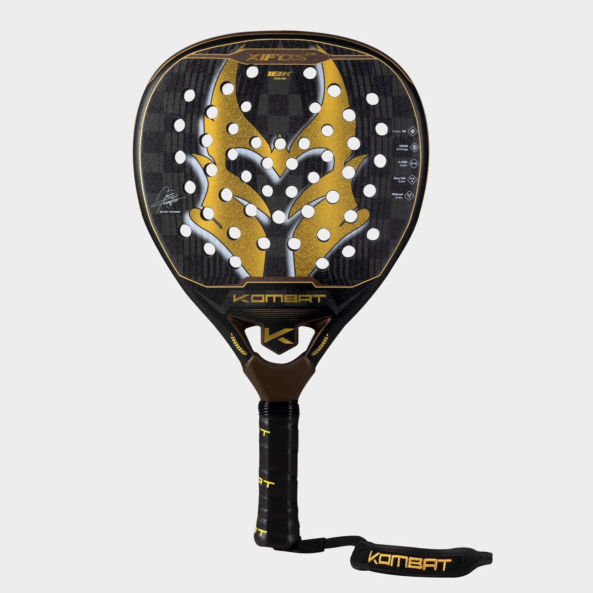 Kombat Padel - Padelracket Kombat Xifos 2 by Mati Díaz - unieke dubbele carbonstructuur 12K én 18K ruw (Diamant) - 2026