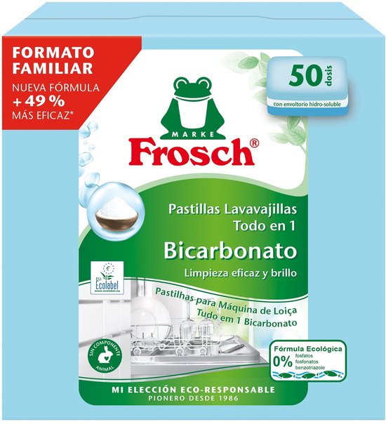 Alles-in-1 vaatwastabletten in eco-gezinsformaat 50 pellets|All-in-1 dishwasher tablets eco family format 50 pellets|Tablettes lave-vaisselle tout-en-1 format familial éco 50 pastilles