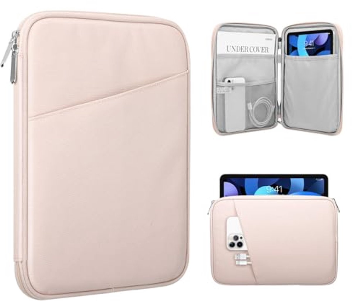 Tablettas 8-9 inch - Beschermhoes voor iPad en Galaxy Tab - Roze Glitter