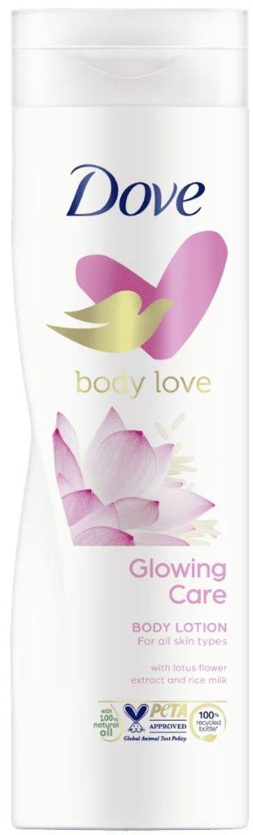 1 x Dove Bodylotion - Glowing Care - Lotus & Rijstmelk - 250 ml - Body Lotion - Voedende Bodylotion - Huid Verzorging - Huid Verzorging Vrouw - Huid Verzorging Normale Huid