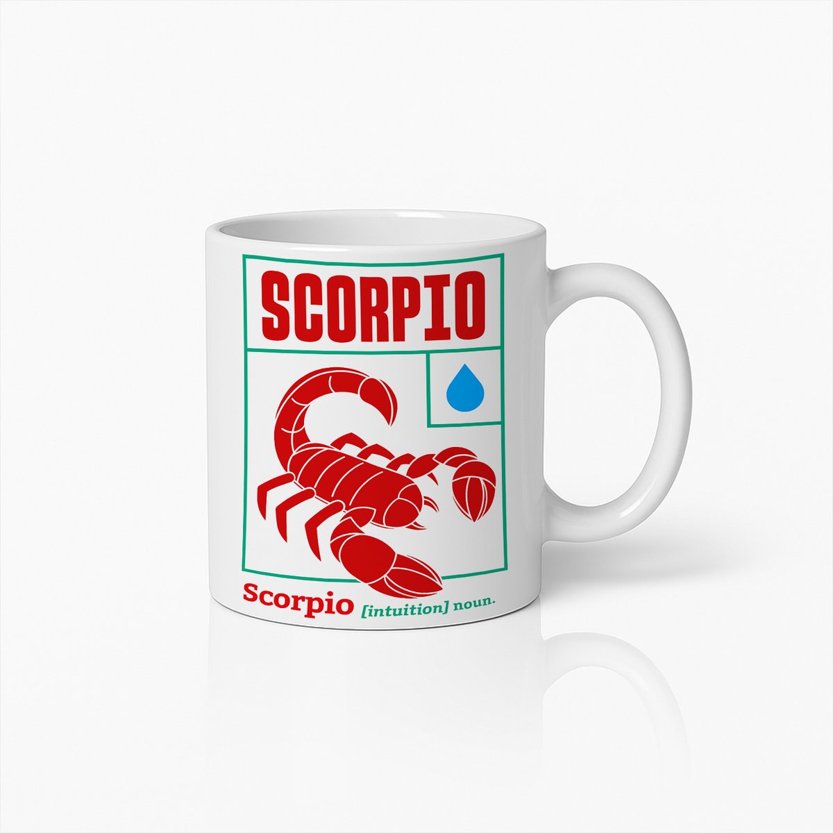 Scorpio Sterrenbeeld Mok 330 ml – Witte Astrologie Beker met Rode Schorpioen Design