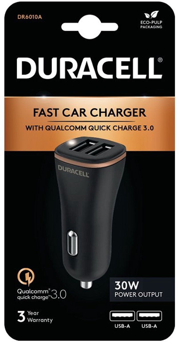 Duracell DR6010A oplader voor mobiele apparatuur Zwart