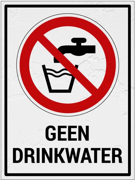 Geen drinkwater bord, kunststof kopen