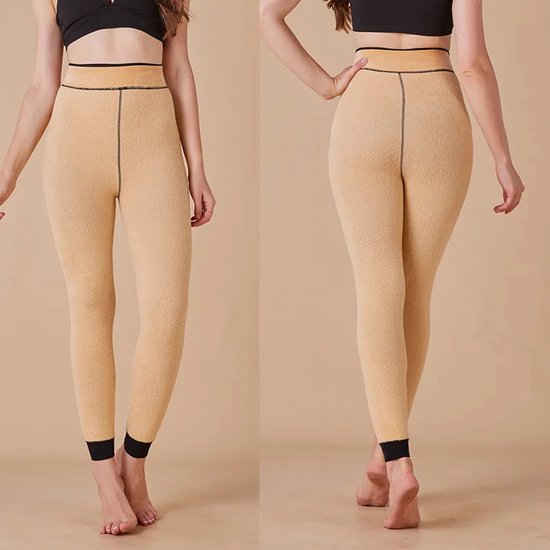 Thermo Legging Dames – Warme Winter Legging met Fleecevoering en Hoge Taille – Zwarte Opaque Pantybroek – Dikke Elastische Thermolegging voor Buiten, Sport of Thuis – Maat XL (50–85 kg) — afbeelding 2